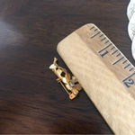 Vintage Mini Floral Brooch Blue Rhinestone Photo 3