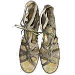 Fly London  Women’s Size 41 10 Tan Gray Yuke Lace Up Wedge Sandals Photo 3