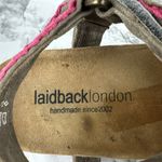 Laidback London Kemle Sandal Pink Embroidered Taupe Leather Sport Strap Boho Size 6 Photo 5