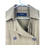 ZARA S Trench Jacket Oversized Blazer Linen Long Length Coat Lightweight Photo 1