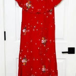 Lost + Wander Off Shoulder Red Floral Midi Flowy Dress Size XL Photo 0