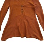 Maeve  Anthropologie Eliza Henley Babydoll Tunic Thermal Shirt Burnt Orange Small Photo 6