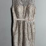 Jenny Yoo Harlow BHLDN Lace Knee Length Cocktail Dress Women's 8 Sandstone Tan Photo 5