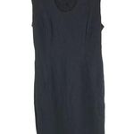 Tahari Sheath Dress Cap Sleeve Scoop Neck Beaded Detail Stretch Black 8 Photo 0