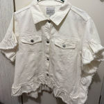 Hayden  Los Angeles Women’s S/M White Denim Button-Up Jacket Photo 0