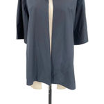 Bottega Veneta  Charcoal Black Open Front Collard Shirt *SAMPLE *Damaged Small‎ Photo 3