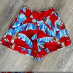 Farm Rio Women’s Sweet Jungle High Waist Linen Shorts-Ananas Red sz small NWT Photo 3