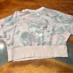 Adidas Camo Crop Crewneck Sweatshirt small pink white gray Photo 8