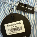 White Fox Boutique White Fox Pants Stripes Wide Leg Aleays About Us Size XS Blue White Photo 2