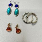 Set of 3 Teal Orange Dangle Earrings Womens Jewelry Pierced Green Photo 5