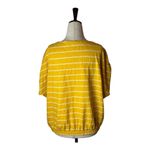 Marine layer Shirt Women XL Yellow White Striped Short Sleeve Blaine Cinch Tee Photo 2