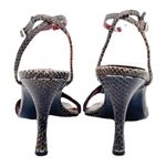 Vintage Donald J Pliner Couture Snakeskin Ankle Wrap Strappy Sandals Size 8.5 Black Photo 7