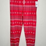 P.J. Salvage Red Fair Isle Snow Flake Kisses Womens Pajama Pants Large Photo 7