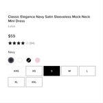 NWOT Lulus Classic Elegance Navy Satin Sleeveless Mock Neck Mini Dress Size M Blue Size M Photo 12