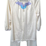 Vanity Fair Vtg Ivory Soft Nylon Pajamas Size Petite Extra Small Silky Satin Photo 0
