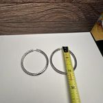 Kenneth Jay Lane Pave Crystal Hoop Pierced Earrings Signed KJL Silver Photo 1