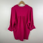 Ivy Jane  Pink‎ Swiss Dot Blouse Medium Button Front Peasant Tunic Boho Slouchy Photo 2