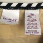 Romans Womens Swim Suit Dress Striped One piece Black Size 14W Photo 4