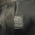 Vera Pelle Vintage Mini Leather Skirt in Black Artisan-made in Italy sz. M/8 Photo 4