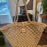 Woven Straw Large Basket Tote bag Tan Photo 1