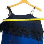 Vena Cava Size M Fringe Ruffle Camis Tank Silk Black Blue Burlesque Feminine Size M Photo 7