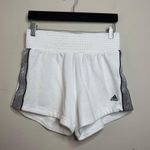 Adidas white and gray high waist elastic band running shorts women's size small Photo 7