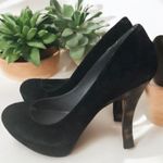 MRKT black suede platforms With Acrylic Animal Print Heels Women’s Size 7.5 Photo 0