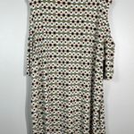 New Direction s Slinky No Iron Green Pattern Cold Shoulder Cutout Blouse Stretch Photo 5