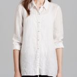 Eileen Fisher  White Camp Linen Blend Button Down Oversized Shirt Size Small Photo 0