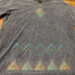 Sabaku Art Wear Blue Aztec Tunic Top L 100% Cotton Boho Southwestern Blouse Size L Photo 3