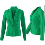 CAbi  Kelly Green Cotton Verde Blazer Jacket #5097 - S Photo 2