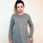 Joan Vass Oversized Grey Long-Sleeve Crew Neck Tee Photo 4