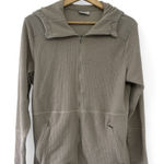 Columbia Gray Waffle Knit Hoodie Size XL Thermal Front Zip lightweight outdoors Photo 0