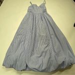 Sea NY Striped Poplin Balloon Hem Midi Dress Size 2 Blue Photo 2