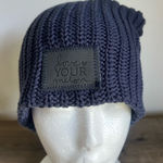 Love Your Melon  Monochrome Cable Knit Navy Beanie Photo 0