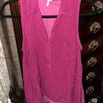 Splendid Cranberry collared sleeveless blouse pocket super soft Large Photo 0