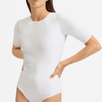 Everlane  Short Sleeve Crewneck Bodysuit White Small Photo 0
