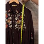 April Cornell tunic blouse Large embroidery brown fall Cottagecore boho Vintage Photo 6