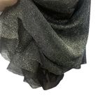 Vintage Y2K Handkerchief Hem Sheer Layered Black Metallic Skirt Sparkle Med Photo 4