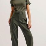 Ted Baker  Graciej High Waisted Belted Tapered Cargo Jumpsuit Size Small Photo 0