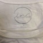 INC Concepts| Bright White Semi Sheer Embellished Short Sleeve Top Photo 4