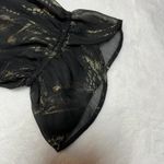 Avenue Brush Stroke Ruffle Trim Sheer Blouse Size 30/32 Party Metallic Photo 7