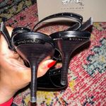 Burberry Black Leather Kitten Heels with Bow Size 38 Photo 4