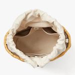 Kate Spade RARE!!Authentic Straw/cotton/leather bucket drawstring Crosby Photo 5