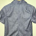 7 For All Mankind Women’s Babydoll Puff Sleeve Collared Denim Dress Photo 4