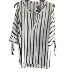 Blue Rain Large Women's Striped Cold Shoulder Blouse Photo 4