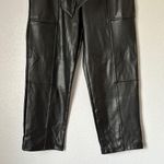 Joie  High Tie Waist Straight Crop Faux Vegan Leather Pants Small Photo 2