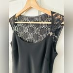 Jones Wear A-Line Empire Black Lace Jeweled Cocktail Party Midi Dress Size 6 Photo 1