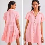 Pilcro Anthropologie ‎ Suzanne Coral Button-Down Dress Size Medium Photo 1