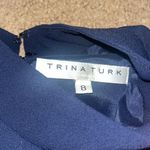 Trina Turk Marissa Jumpsuit Sleeveless Mock Neck Popover Split Back Navy Blue 8 Photo 8